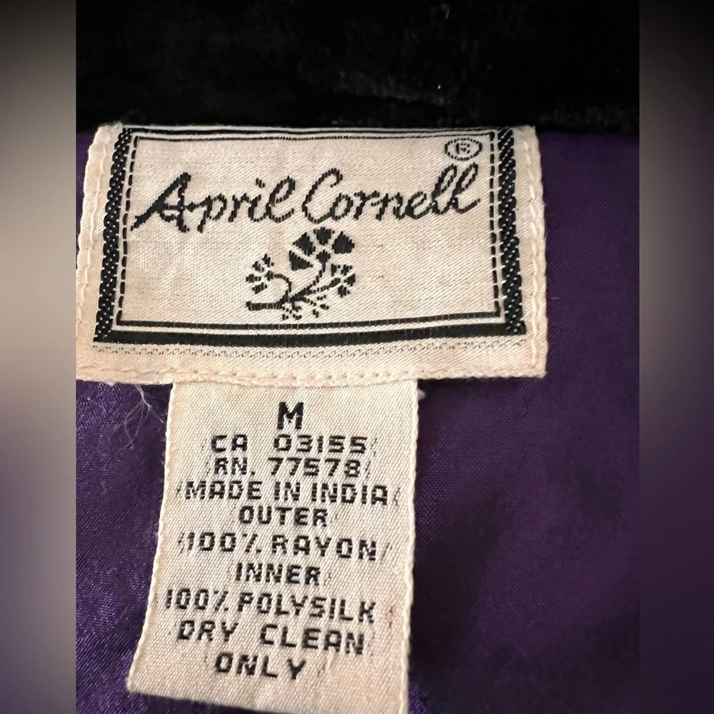 April Cornell Velvet Bead-Embroidered Open-Front Coat - Picture 6 of 6